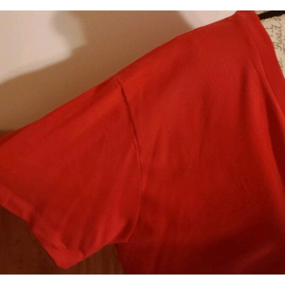 Cute Women's Christmas Handmade Red T-Shirt Sz 3XL "Peace Love Christmas" - Picture 3 of 6